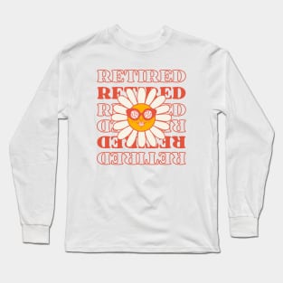 Vintage Retired, Retro Retirement Party Womens Long Sleeve T-Shirt